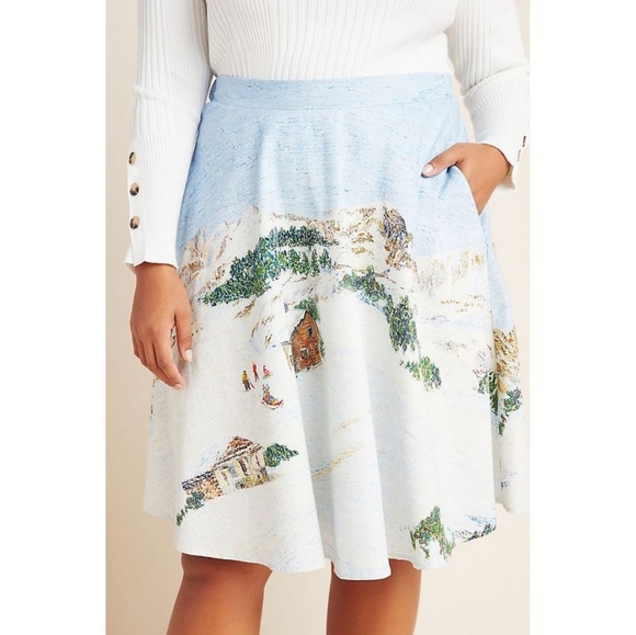 NWT Anthropologie Winter Wonderland Midi Skirt Corey Lynn Calter - Picture 2 of 6